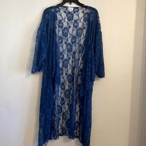 Lularoe Blue Stretch Lace Shirley Size Large